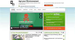 Desktop Screenshot of agirpourlenvironnement.org