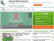 Tablet Screenshot of agirpourlenvironnement.org